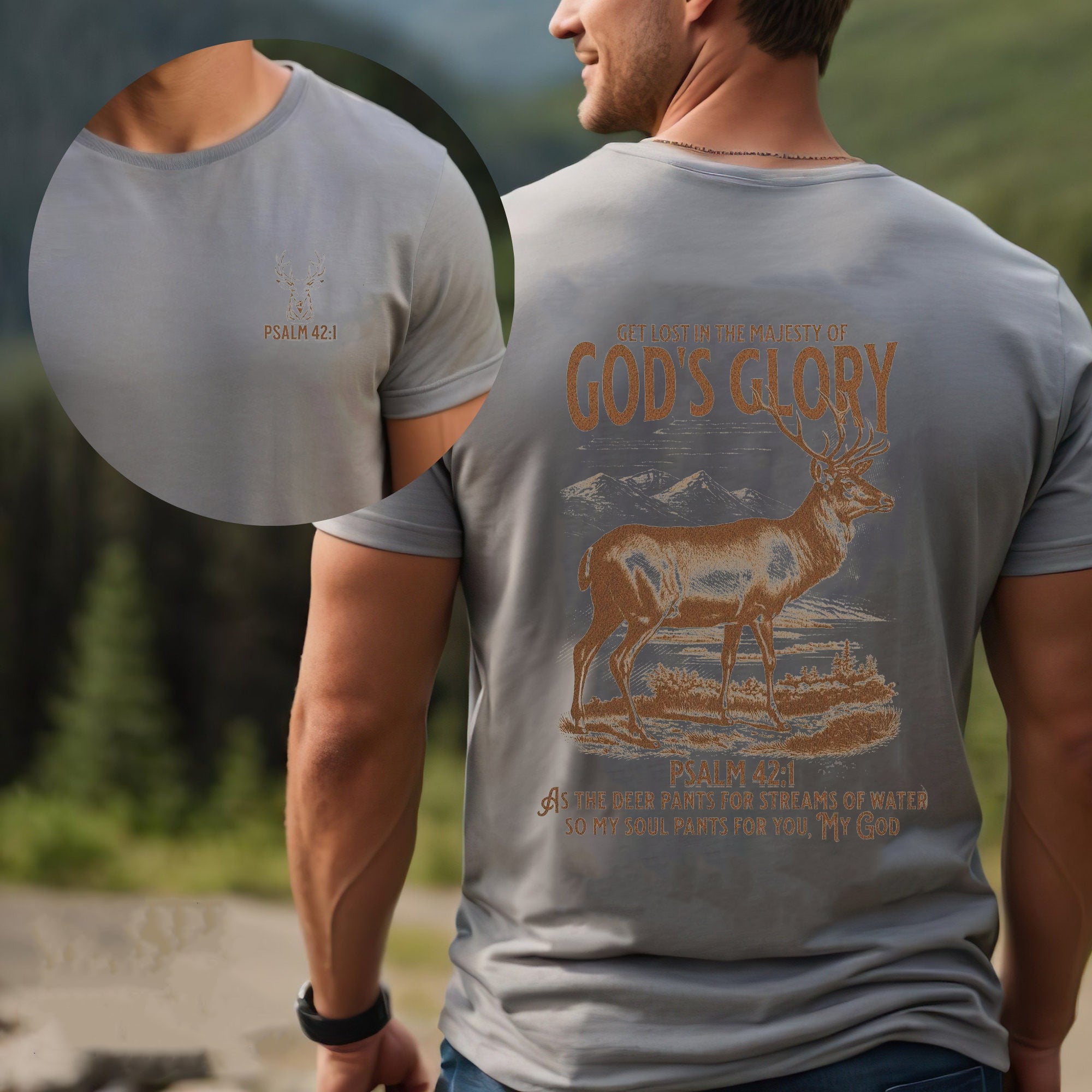 Mens Christian Shirts Bible Verse Shirt Comfort Colors® Hunting Gifts Religious Gifts for Men Father's Day Gift Jesus Shirt Baptism Gift